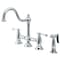 Kingston Brass KS3791BLBS Restoration Bridge Kitchen Faucet W/ Brass Sprayer, Chrome KS3791BLBS - alternate 1